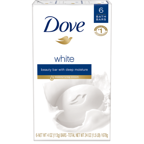 Dove White Beauty Bar 4.0 oz 6pk