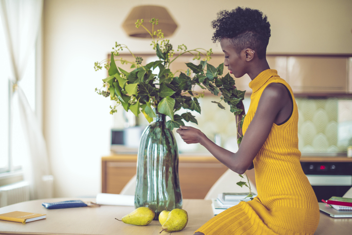 Young woman at home