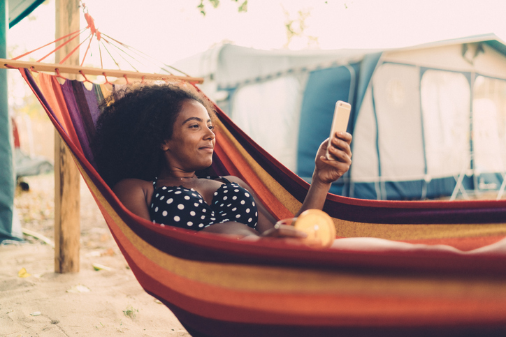 Relaxed woman in hammock