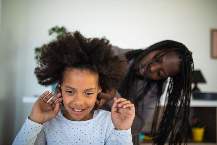 Mother Doing Daughter's Afro