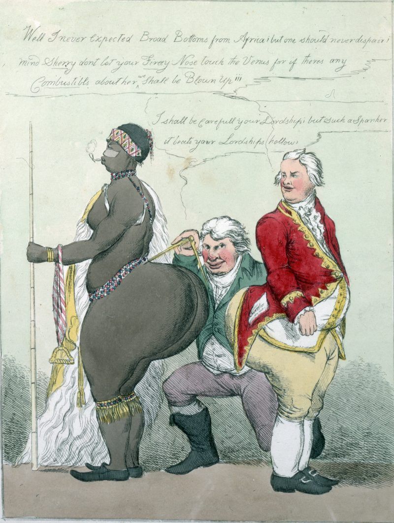 Caricature of Englishman and Hottentot Venus